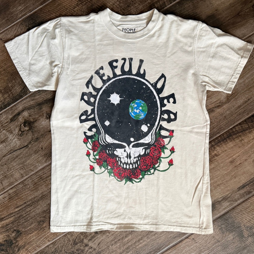 People of Leisure Men's The Grateful Dead T-Shirt,‎ Cream,S(NWOT)